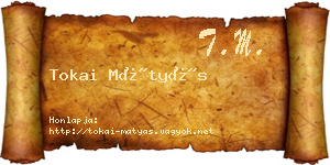 Tokai Mátyás névjegykártya